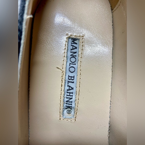 MANOLO BLAHNIK HANGISI 105 CRYSTAL BUCKLE CLASSIC BLACK SATIN PUMP SZ EU 36 - Picture 9 of 11